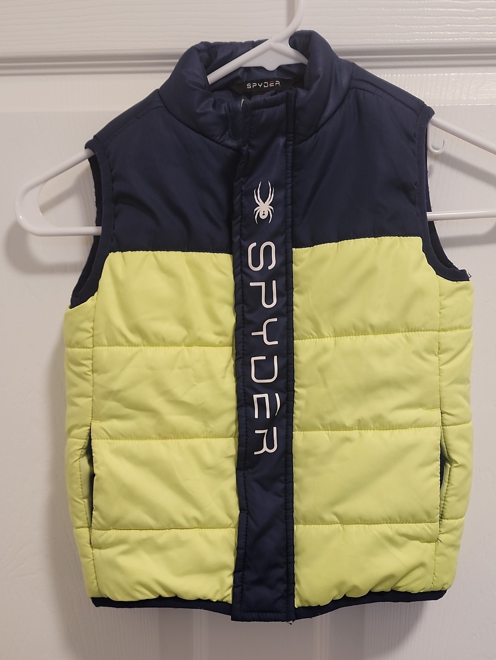 Spyder -Navy and Neon Yellow Puffer Vest